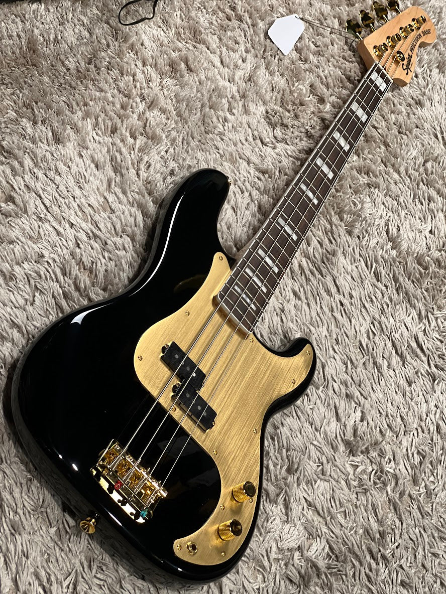 Squier 40th Anniversary Gold Edition Precision Bass in Black