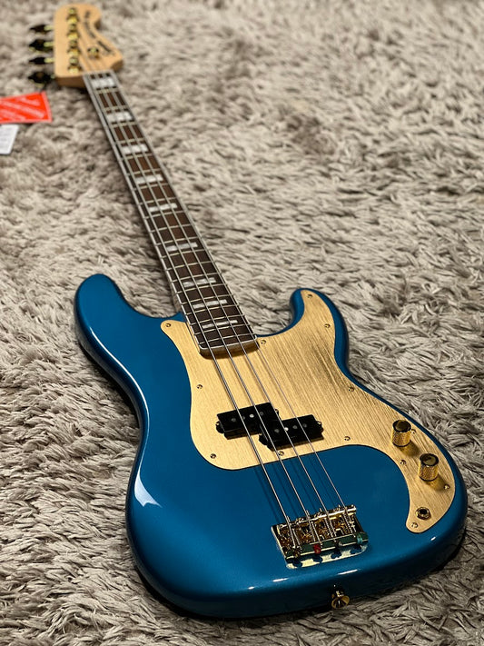 Squier 40th Anniversary Gold Edition Precision Bass in Lake Placid Blue