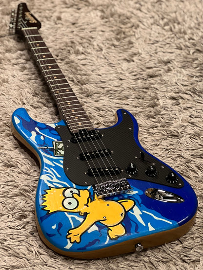 Soloking MS-1 Artisan Hand Painted Nevermind by The Simpsons Tribute #001