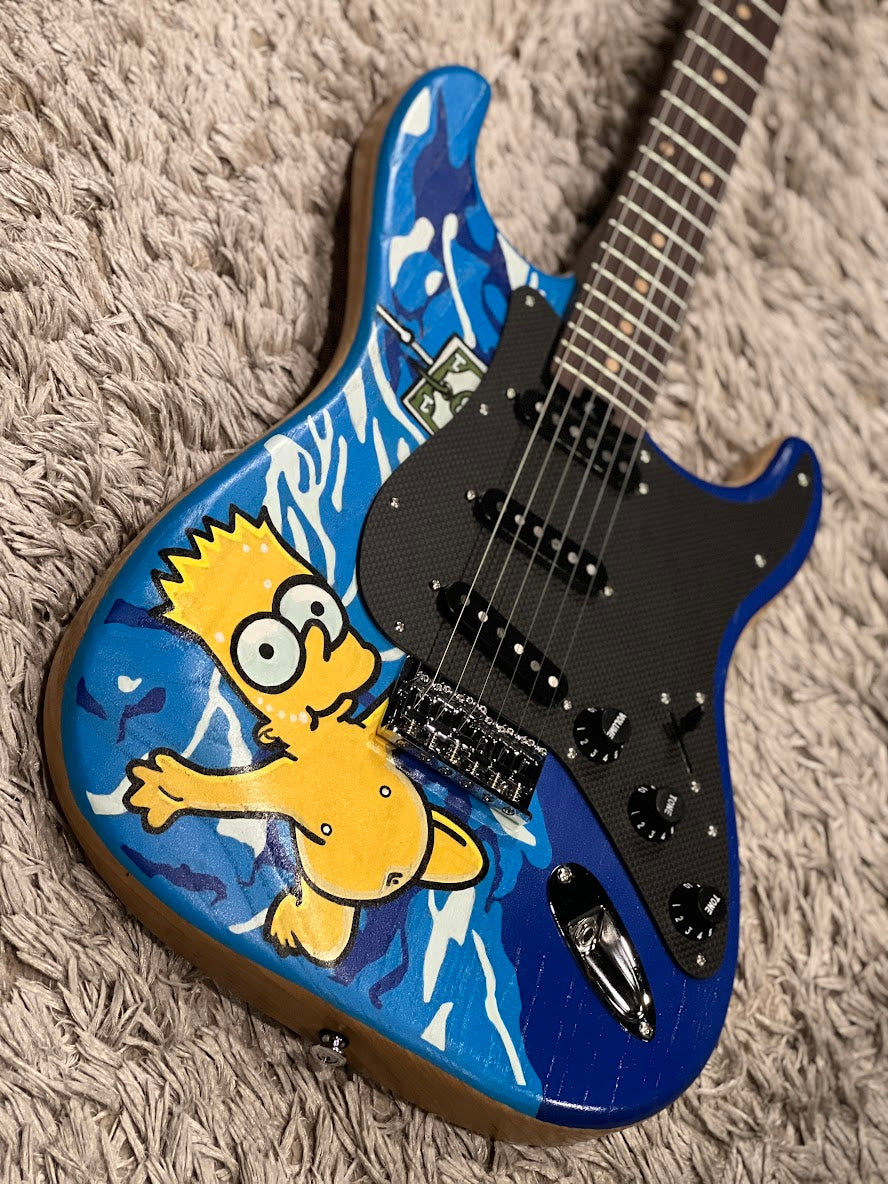 Soloking MS-1 Artisan Hand Painted Nevermind by The Simpsons Tribute #001