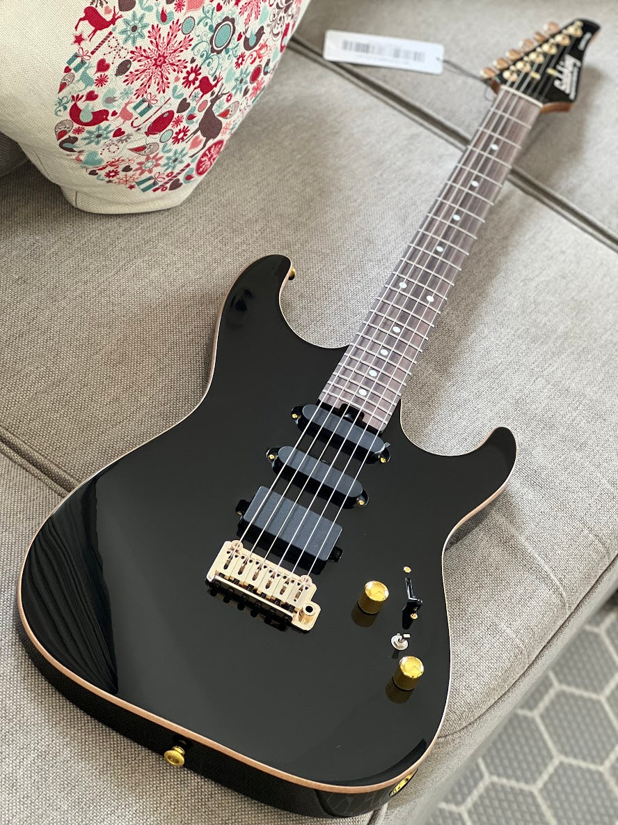 Soloking MS-1 Custom 22 HSS Flat Top with Rosewood FB in Black Beauty