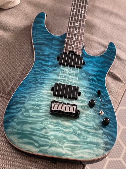 Soloking MS-1 Custom 22 HH Flat Top in Turquoise Wakesurf MOD with Fishman Fluence Modern