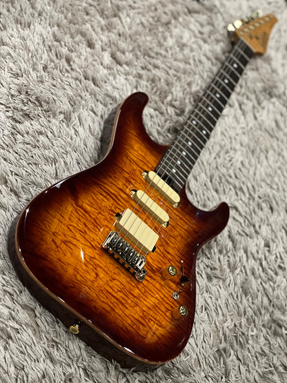 Soloking MS-1 Custom 22 HSS Flat Top with Rosewood FB in Bengal Burst