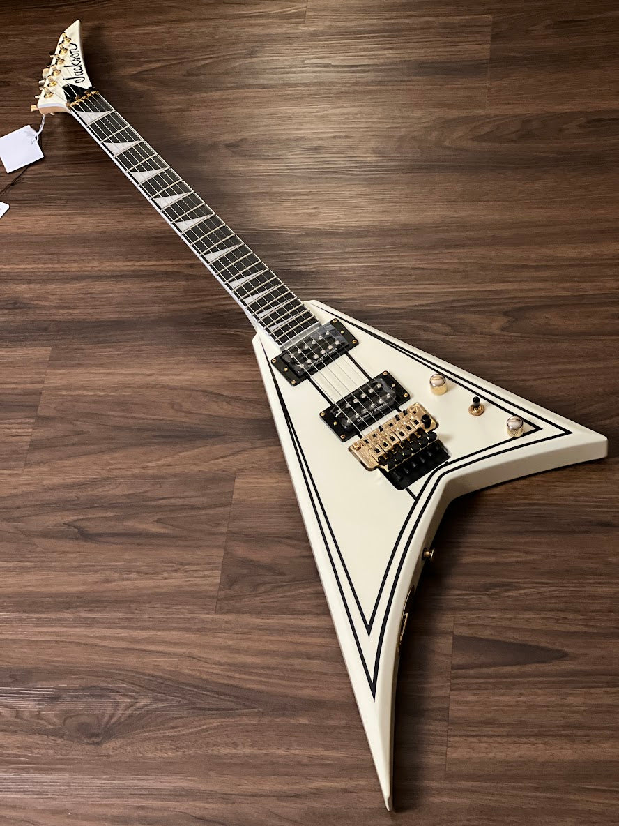 Jackson Rrt3 Jackson Pro Series Rhoads RR3 in Ivory with Black Pinstripes ...