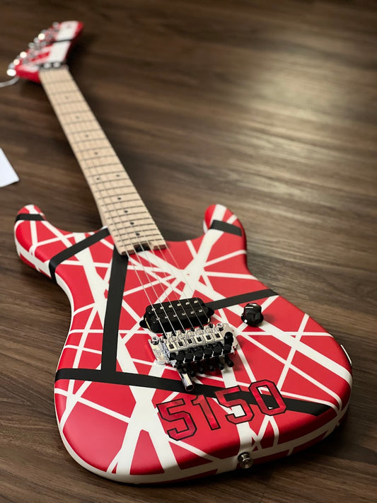 EVH Striped Series 5150 with Maple FB in Red Black White Stripes