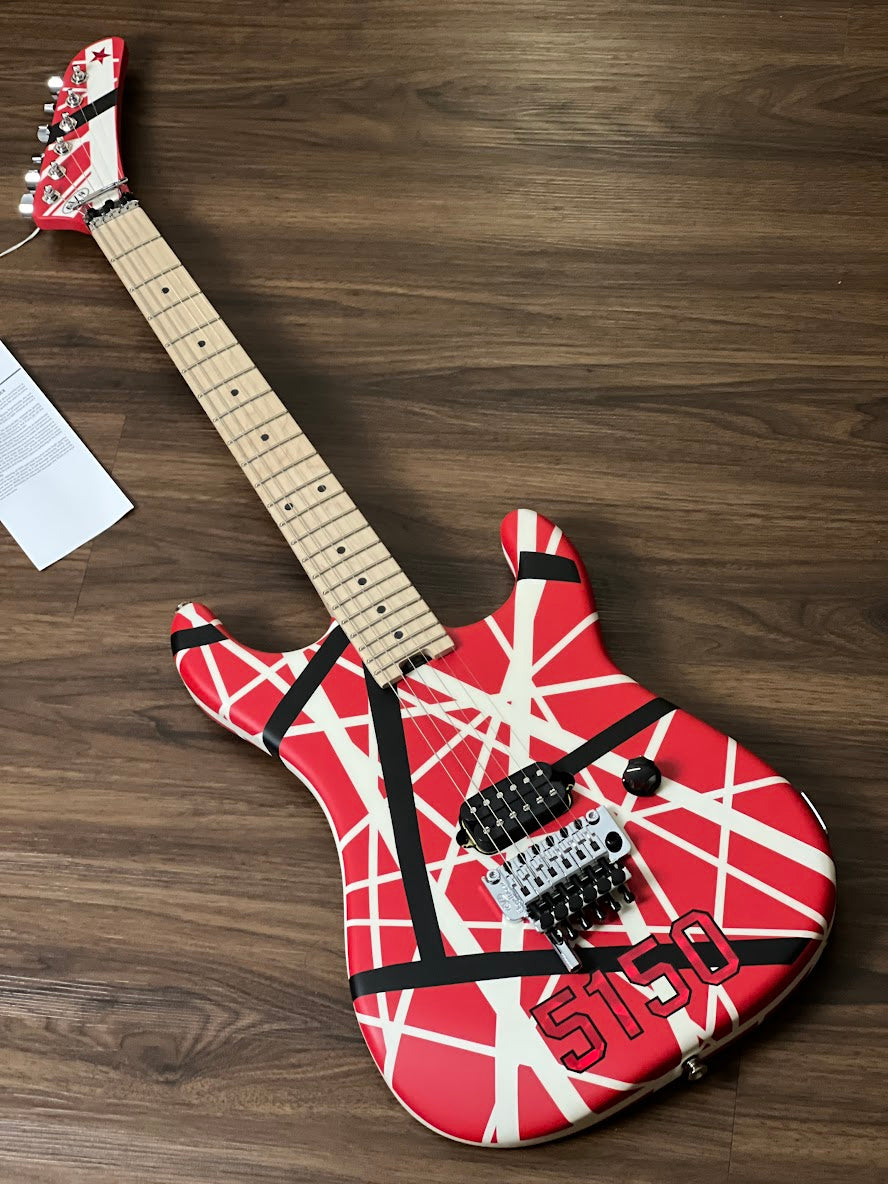 EVH Striped Series 5150 with Maple FB in Red Black White Stripes