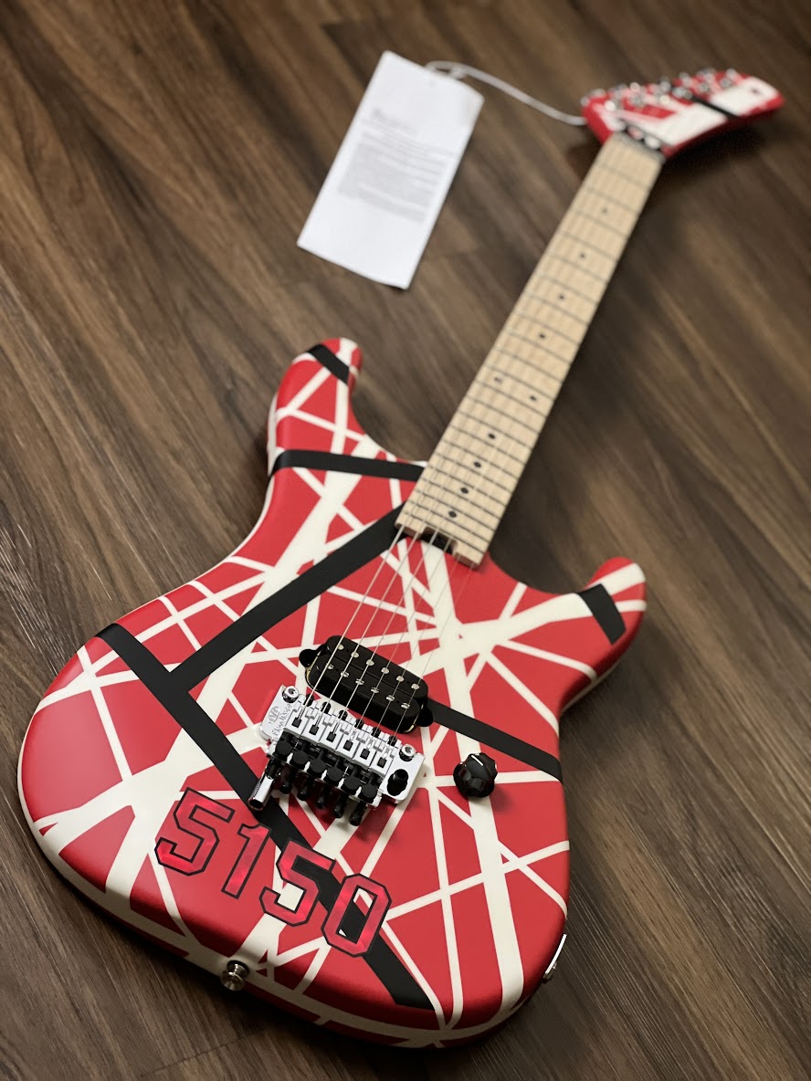 EVH Striped Series 5150 with Maple FB in Red Black White Stripes