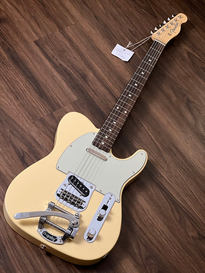 Fender Japan Ltd Ed Traditional 60s Telecaster พร้อม Bigsby Rosewood FB สี Vintage White