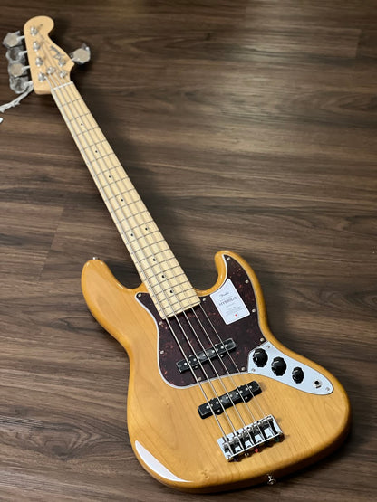 Fender Japan Hybrid II Jazz Bass V พร้อม Maple FB สี Vintage Natural