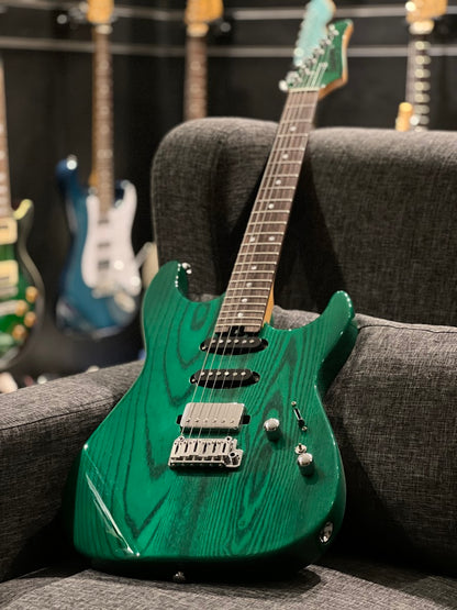 Soloking MS-1 Custom in Transparent Green with Roasted Maple Neck and Ash Body