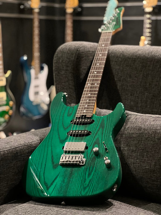 Soloking MS-1 Custom in Transparent Green with Roasted Maple Neck and Ash Body