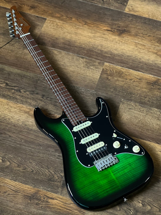 Soloking MS-1 Classic MKII in Green Burst with 5A Flame Top Nafiri Special Run