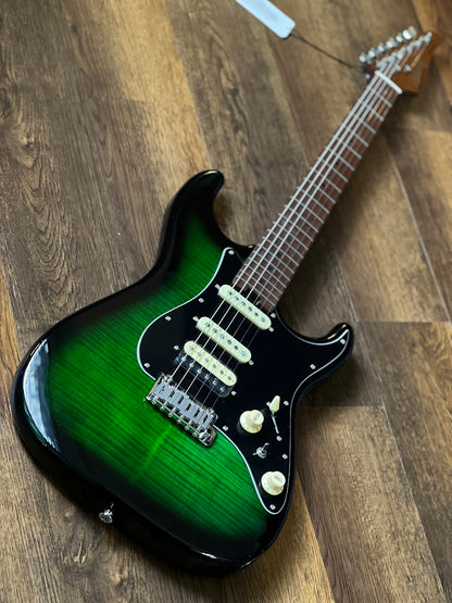 Soloking MS-1 Classic MKII in Green Burst with 5A Flame Top Nafiri Special Run
