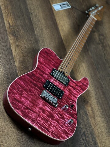 Soloking MT-1 Custom 24 Quilt in Seethru Magenta with Roasted Maple Neck FB