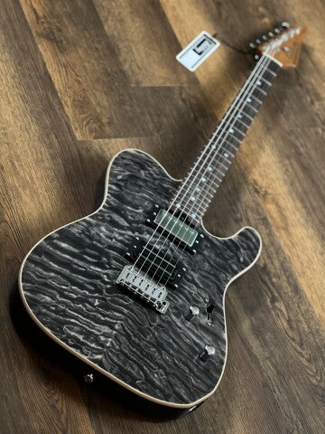 Soloking MT-1 Custom 24 Quilt in Seethru Black with Roasted Neck and Rosewood FB