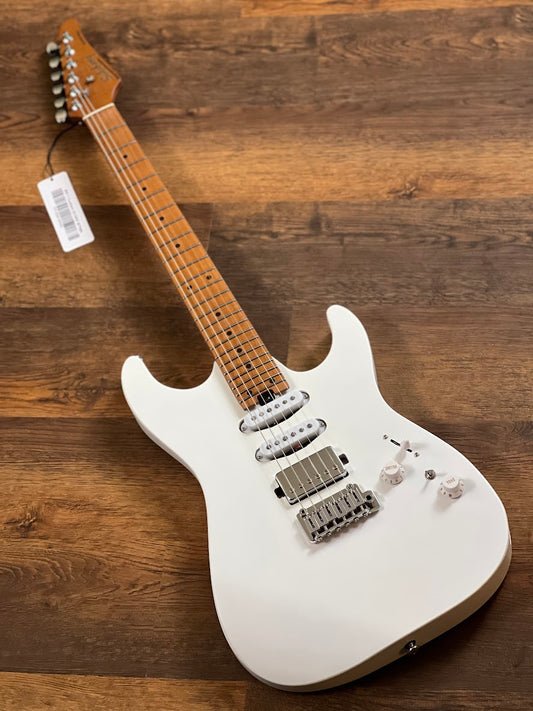 Soloking MS-1 Custom 24 HSS Flat Top ใน Satin White Matte Nafiri Special Run 