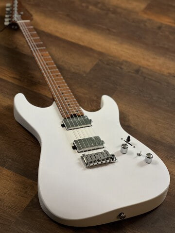 Soloking MS-1 Custom 24 HH Flat Top in Satin White Matte with Roasted Maple Neck