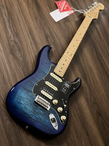 Fender Limited Edition Player HSS Stratocaster Plus ตัวท็อปพร้อม Maple FB สี Blue Burst