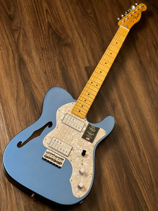 Fender American Vintage II 72 Telecaster Thinline with Maple FB in Lake Placid Blue