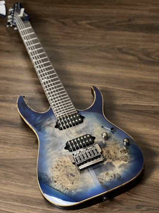 Ibanez RG1027PBF-CBB Premium 7-String w/ Case in Cerulean Blue Burst
