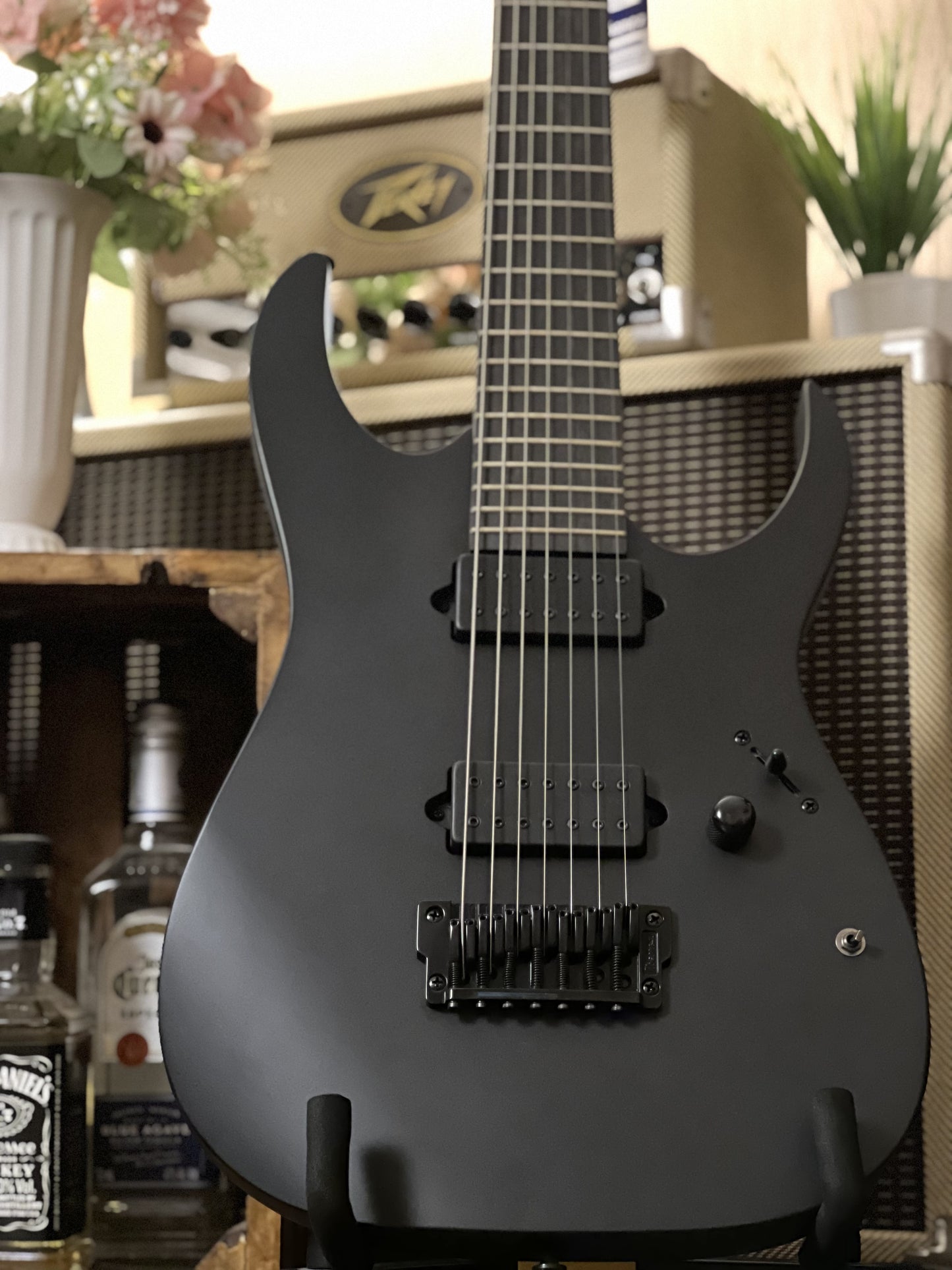 สาย Ibanez Iron Label RGIXL7-BKF 7-String in Black Flat