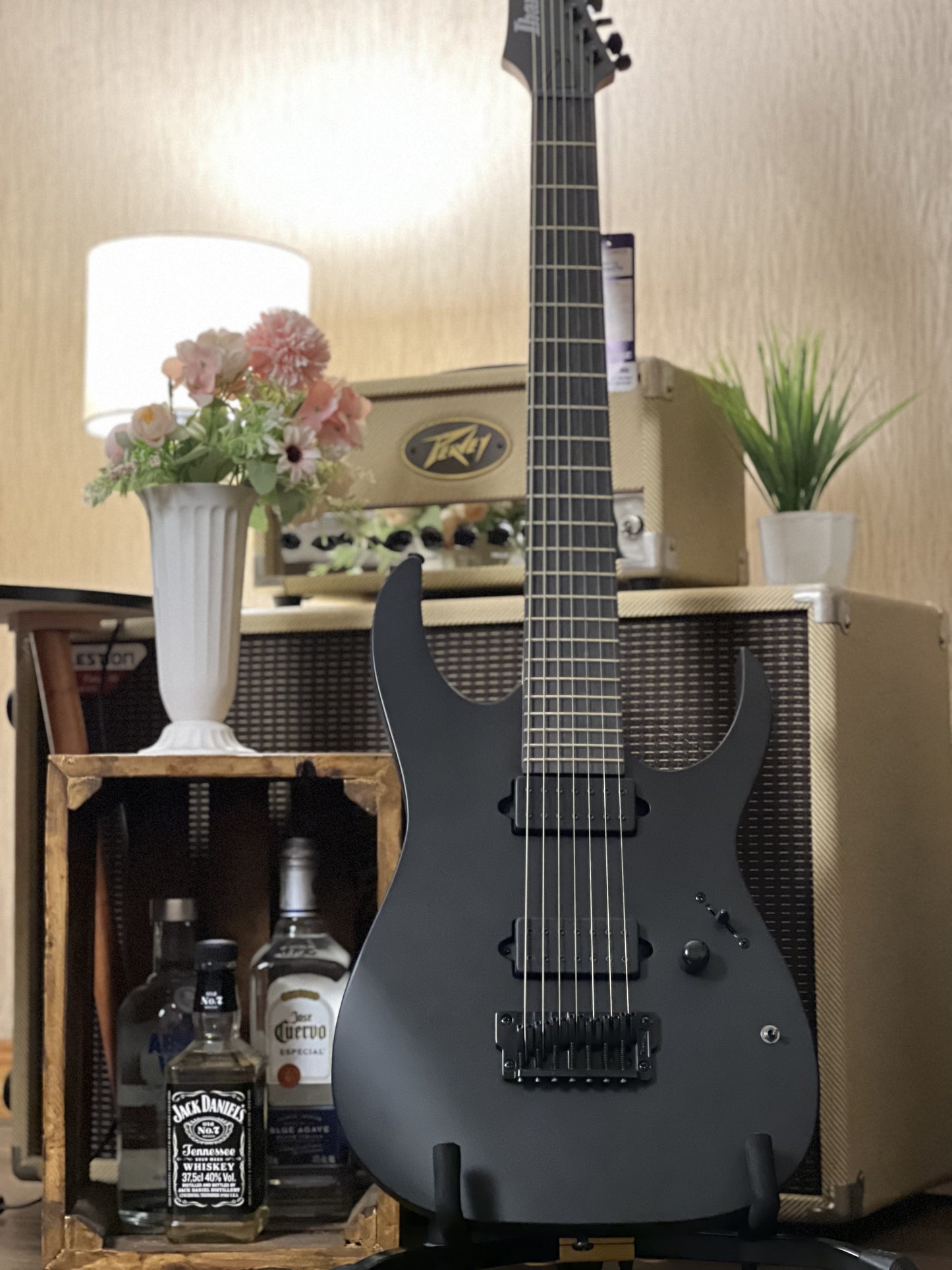 สาย Ibanez Iron Label RGIXL7-BKF 7-String in Black Flat