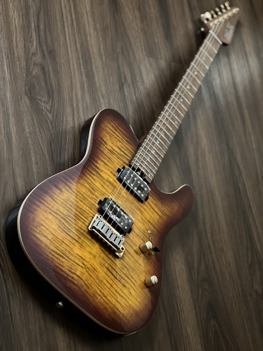 SLX Raven Modern Pro 24 HH in Tiger Eye Burst with Roasted Maple FB