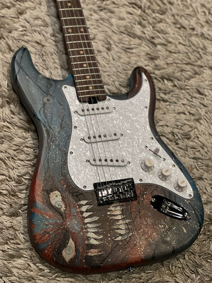 Soloking MS-1 Artisan Hand Painted and Carved "Blue Venom"