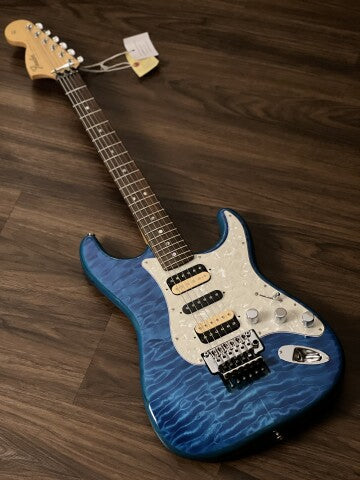 Fender Michiya Haruhata Stratocaster with RW FB in Caribbean Blue Trans