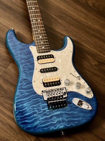 Fender Michiya Haruhata Stratocaster with RW FB in Caribbean Blue Trans