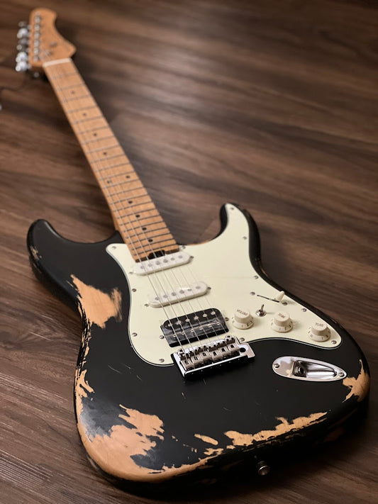 SQOE SEST960 HSS Roasted Maple Series in Black Heavy Relic