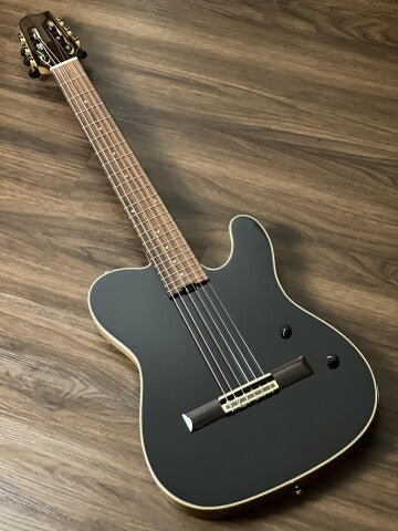 SQOE Spain SEGD900 Nylon Electric Guitar with Piezo in Black Gloss