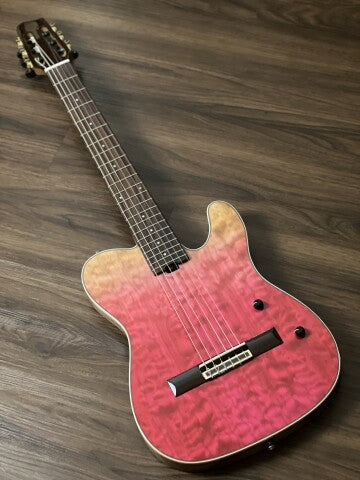 SQOE Spain SEGD900 Nylon Electric Guitar with Piezo in TRS - Tequila Sunrise Surf