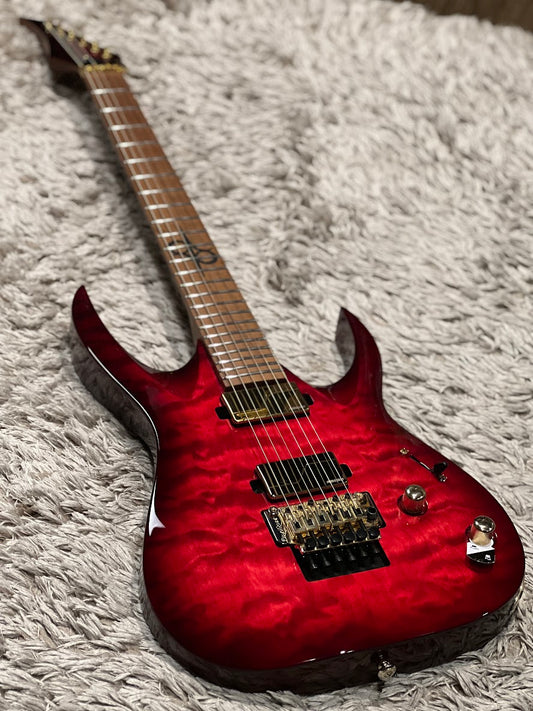 Solar AB1.6AFRQBR in Quilted Blood Red Burst Gloss