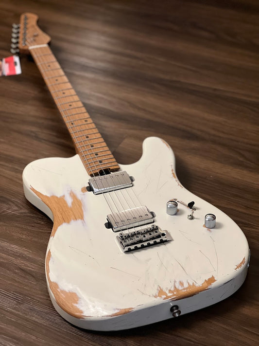 SQOE SETL960 HH Roasted Maple Series in Olympic White Heavy Relic