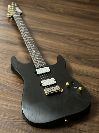 Soloking MS-1 Custom 24 HH MOD Ash Gold Hardware Open Pore Black with Fishman Fluence