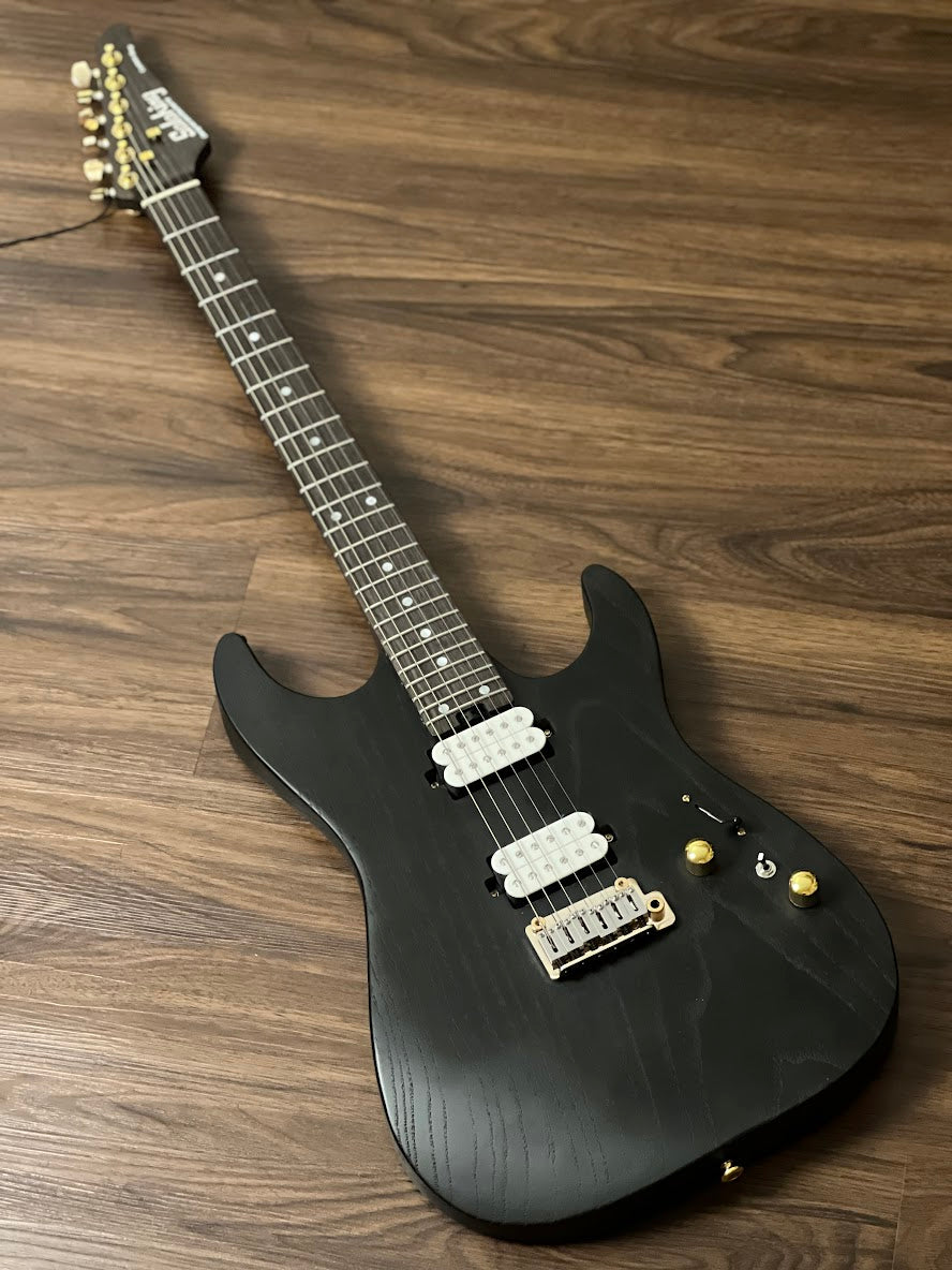 Soloking MS-1 Custom 24 HH MOD Ash Gold Hardware Open Pore Black with Fishman Fluence