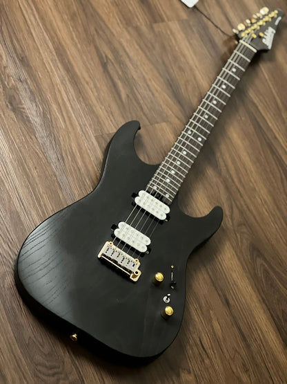 Soloking MS-1 Custom 24 HH MOD Ash Gold Hardware Open Pore Black with Fishman Fluence