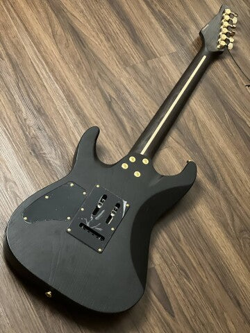 Soloking MS-1 Custom 24 HH MOD Ash Gold Hardware Open Pore Black with Fishman Fluence