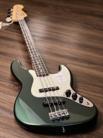 กีตาร์เบสแจ๊ส Fender Japan Traditional II 60s พร้อม RW FB สี Aged Sherwood Green Metallic