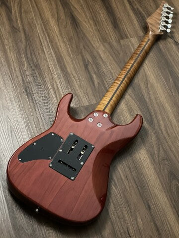 Soloking MS-1 Custom 24 HH Flat Top Elite with One Piece Roasted Flame Neck in Purple Surf