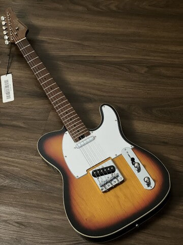 Soloking T-1B Vintage MKII พร้อมคอเมเปิ้ลย่างและ FB ใน 3-Tone Sunburst