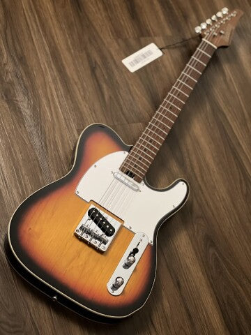 Soloking T-1B Vintage MKII with Roasted Maple Neck and FB in 3-Tone Sunburst