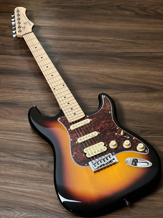 SQOE SEST250 HSS Genesis Series in 3-Tone Sunburst