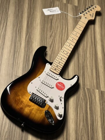 Squier Sonic Stratocaster w/White Pickguard with Maple FB in 2-Color Sunburst