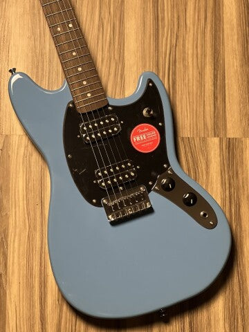 Squier Sonic Mustang HH w/Black Pickguard with Laurel FB in California Blue