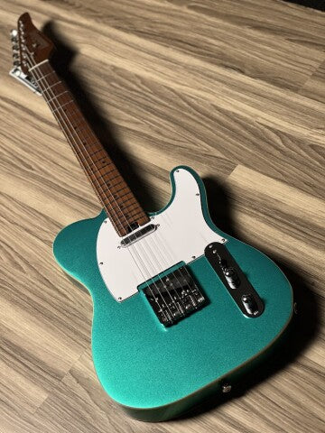 Soloking T-1B Vintage MKII พร้อมคอเมเปิ้ลย่างและ FB ใน Sherwood Green Metallic