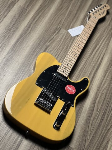 Squier Sonic Telecaster w/Black Pickguard with Maple FB in Butterscotch Blonde