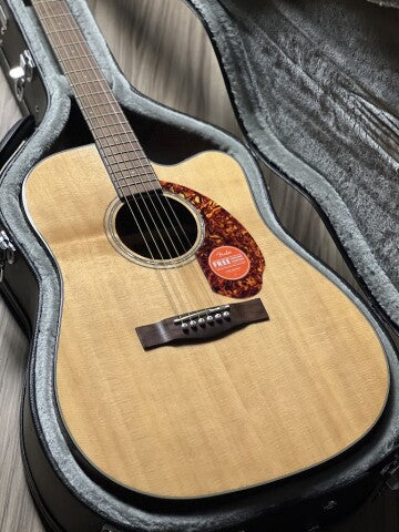 Fender CD-140SCE Dreadnought Acoustic Guitar with Walnut FB in Natural w/Case