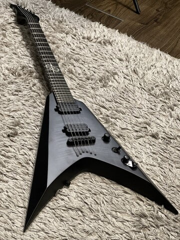 Solar V2.6FBB Baritone in Flame Black Burst Matte